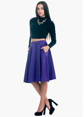 Faballey Scuba Sass Midi Skirt Purple Medium