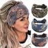 Head Scarf Women, Bandeau Headbands Wide Knot Hair Scarf Floral Printed Hair Band Elastic Turban Thick Head Wrap Stretch Fabric Cotton Head Bands Thick Fashion Hair Accessories for Women Pack of 3