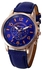 Geneva Geneva Women Faux Leather Analog Quartz Wrist Watch-Dark Blue