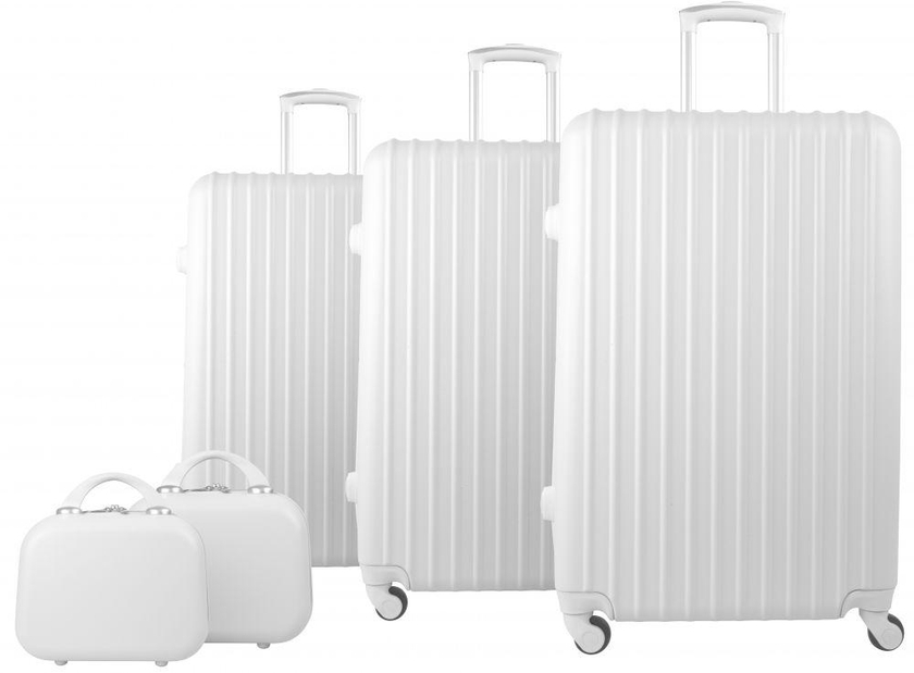 Troley Travel Bags with Beauty Case By Star Line , 5 Pieces , White, 16105