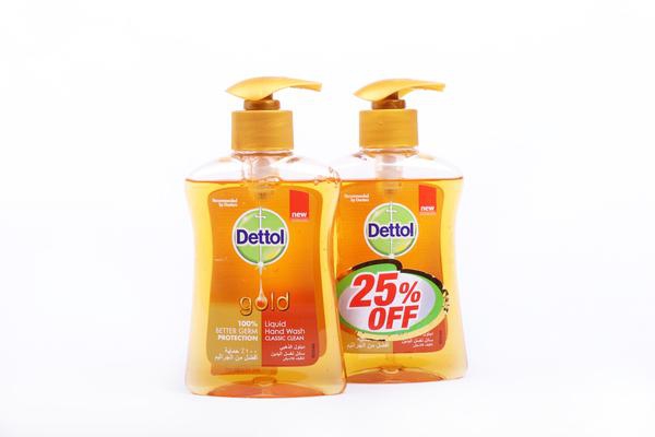 Dettol Gold Liquid Hand Wash Classic Clean 2*200 ml 25% off