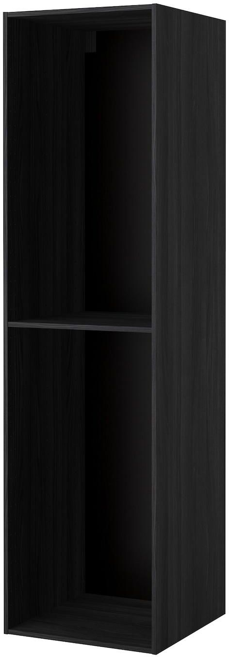 METOD High cabinet frame - wood effect black 60x60x220 cm