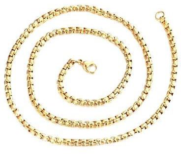 Stainless Steel 18K Gold Plated Chain Necklace