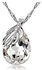 Water Drop Necklace for women stud with White Crystal