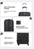 PARA JOHN 3-Piece Hard Side ABS Luggage Trolley Set 20/24/28 Inch Black