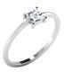 14k White Gold Fn .925 Silver Square Top Round Cut Solitaire Diamond Ring