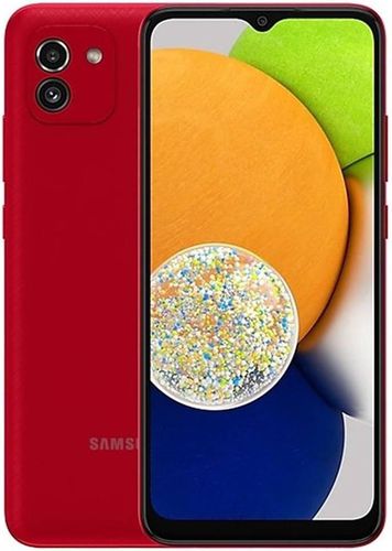 Samsung Galaxy A03, 6.5" LCD Display, Dual SIM, 4GB RAM 64 GB Storage, 4G LTE Network, 48MP + 2MP Camera, 5000 mAh Battery, Type-C Charging, Middle East Version,  Red | SM-A035FZRG