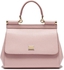 Dolce & Gabbana Small Sicily Light Pink Dauphine Leather Tote Bag