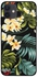 Floral Printed Case Cover -for Apple iPhone 12 mini Black/Green/White Black/Green/White