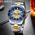 Curren 8412 Silver Blue Gold Stainless Steel Analog Watch For Men