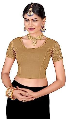 crazy bachat Women's Readymade Indian Designer Net Sleeves Stretchable Blouse for Saree Crop Top
