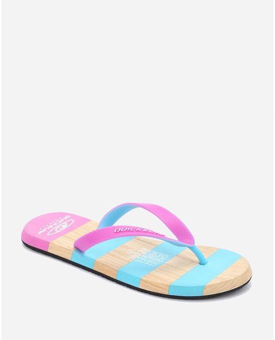Quick Surf Fashionable Striped Slippers - Sky Blue & Pink