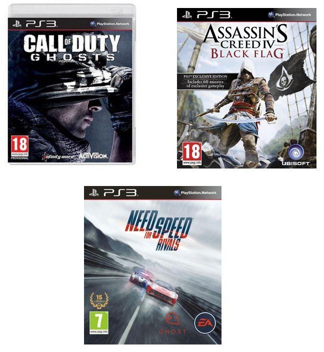 Call of Duty: Ghosts with Need For Speed Rivals and Assassins Creed IV - Black Flag for PlayStation 3