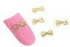So Beauty Fashion Stunning Glitter 8mm Gold Hollow Out Metal Rhinestones Bow Tie Nail Art DIY Decorations - 10 Pcs