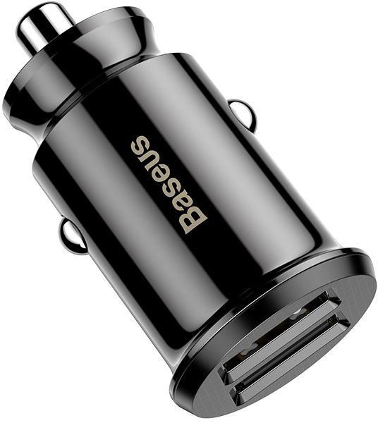 Baseus 3.1A Car Charger Adapter Dual USB Port Fast Car Charging Mini Flush Fit Phone x/8/7/6s/Plus, iPad Air 2/Mini 3, Galaxy S9/S9 Plus/S8/S7/S6 - Black