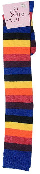 She Multicolor Strip Thigh High Socks-NB Uk4-6
