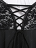 Plus Size Lace-up Ruffles Pocket Lace Panel Cold Shoulder Vintage Dress - 4x | Us 26-28