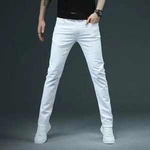 Men's Slim Fit Jeans - White Casual pant and work pant Zipper closure Slim Fit Pants High Quality Stretched Twill denim Fabric.More Comfortable