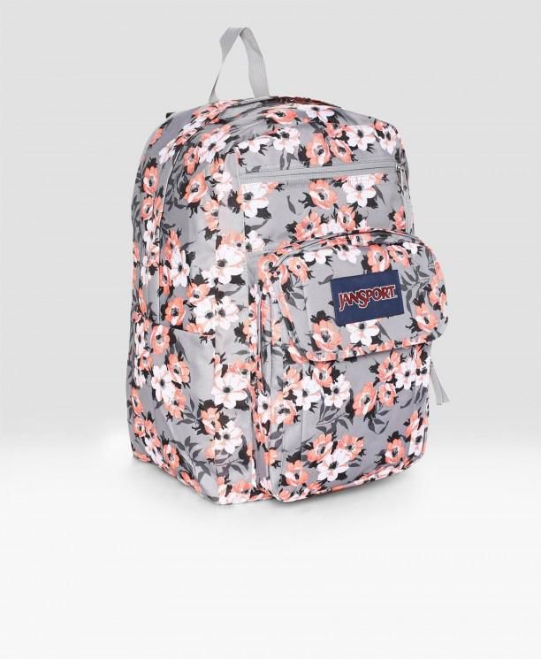 Grey Printed Digital Student Backpack