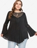 Plus Size Hollow Out Lace Panel Asymmetrical Ruched Blouse - 2x | Us 18-20