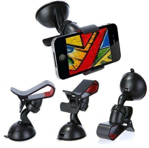 Universal Cradle Bracket Clip Car Mount Stand Holder for Mobile Phone MP4 GPS PSP PDA HTC iphone Samsung(black)