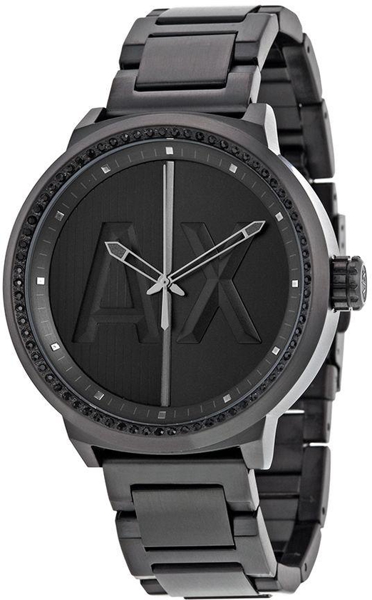 Armani Exchange Men's Black Dial Stainless Steel Band Watch - AX1365