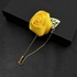 Men Rose Flower Golden Leaf Fashion Brooch Pin