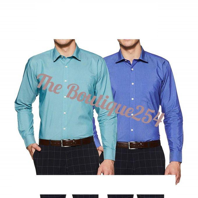 Fashion 2 pack Turkey Official Shirts - Slim Fit - Blue & Turquoise