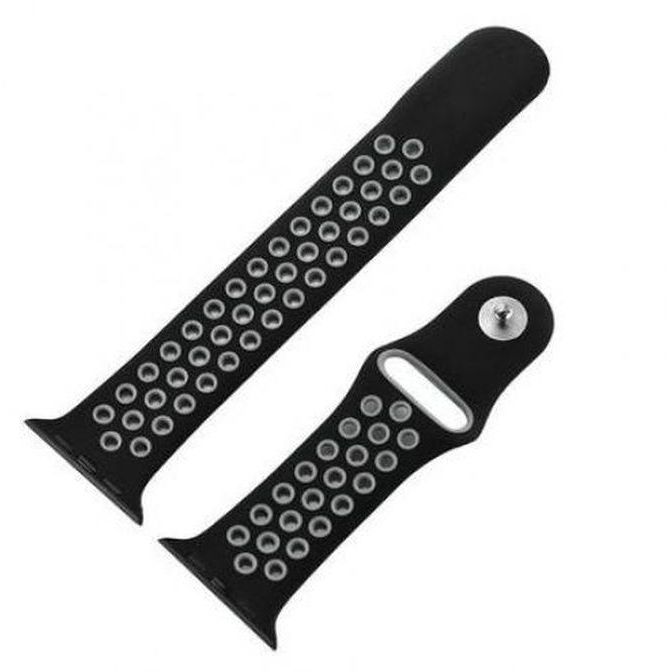 Sport Breathable Silicone Watch Band Strap Wristband For Apple Watch 49mm Series 9 Ultra 2 - Black/Gray