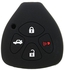 Toyota Silicone Key Cover 4 Button Shell Fit For TOYOTA Corolla Camry Remote Key Case Fob (Black)