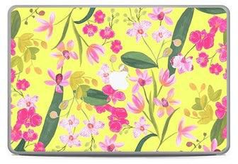 غطاء حماية رقيق بتصميم زهور وردية لجهاز ماك بوك برو 13 2015 متعدد الألوان