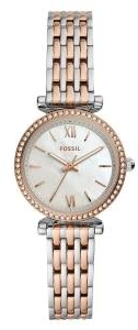 Fossil Carlie Mini Three-Hand Women's Watch ES4649 Silver/Rose 28mm