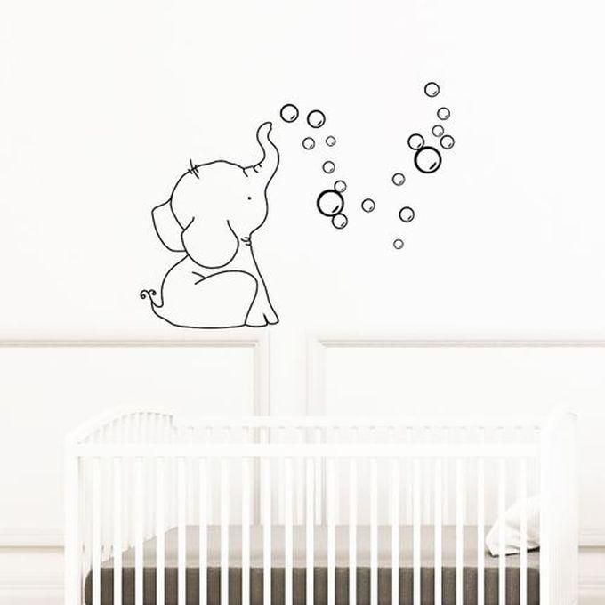 Decorative Wall Sticker - Elephant With Bubbles