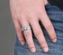 Stainless Men Ring Size 9, Smooth Polished, with Zirconia Cubic, and Unic Stainless Cable