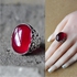Hand Jewellry S925 Silver Plated Ring Six Claw Diamonds Ring Couple Jewelry 8 Heart 8 Arrow Proposal Wedding Ring+ Red Agate Chalcedony Platium Plated High-End Queen's Crown Diamon