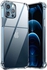 Iphone 12 Pro (6.1 Inch) Transparent Clear TPU+TPE+PC Button Shock Proof Case - Black