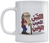 Arabic Quote Printed Ceramic Coffee Mug White/Red/Beige 350ml