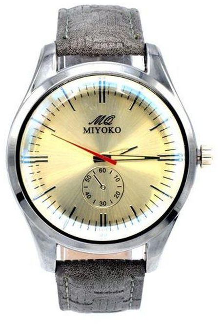 Miyoko Men Leather Watch - Grey