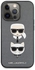 Karl Lagerfeld KLHCP13XSAKICKCSL PU Saffiano Case With Embossed Karl & Choupette Head For iPhone 13 Pro Max - Silver
