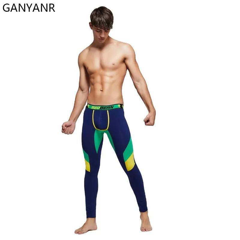 Running Tights Men Sportswear Compression Long Pants Gym Leggings Fitness Sport Basketball Sexy Yoga Training U Convex