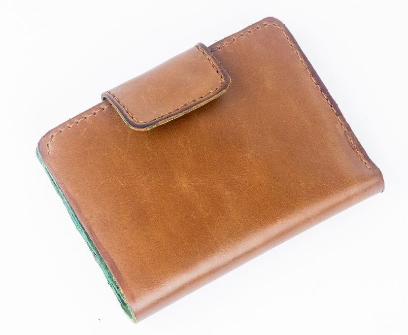 Bi-Tone Leather Wallet - Havana & Green