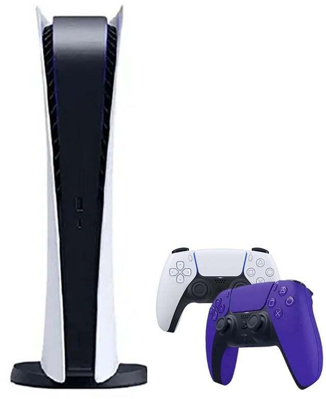 Sony PlayStation 5 Console, Digital Edition, With Extra Purple Controller - International Version (Non-Chinese)