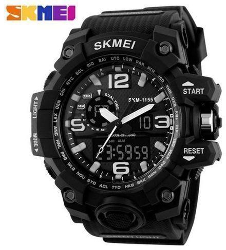 Skmei Waterproof Mens Sports Camouflage Compass Watch 1155 - Black