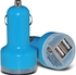 2-Port Mini Universal Dual USB Car Charger Adapter Bullet 5V 2.1A+1A For iPhone Light Blue