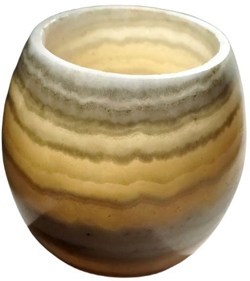 Sherif Gemstones Amazing Natural Handmade Alabaster Vase Candle Holder
