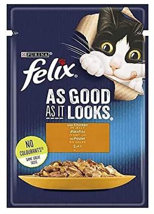 Purina wet cat food felix as good as it looks with chicken in jelly 85g