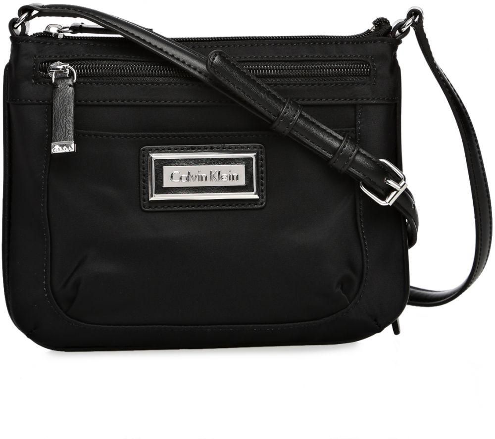 Calvin Klein H5AEE3WP Key Item Messenger Style Cross Body Bag for Women - Black/Silver