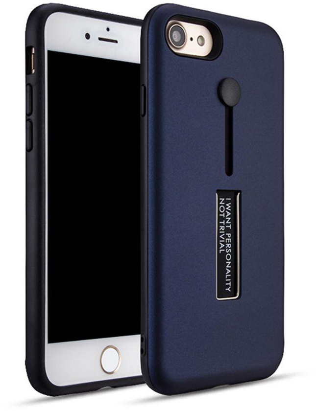 Plastic Drop Resistant Bracket Case Cover For Apple iPhone 6 Blue 4.7 inch