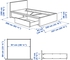 MALM Bed frame, high, w 2 storage boxes - white 90x200 cm