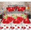 6 Pieces Duvet Cover Set - King Size 220x240cm - 3D Design - Red Roses and Animal Print